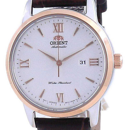 Orologio da donna automatico RA-NR2004S10B in pelle con quadrante bianco contemporaneo Orient