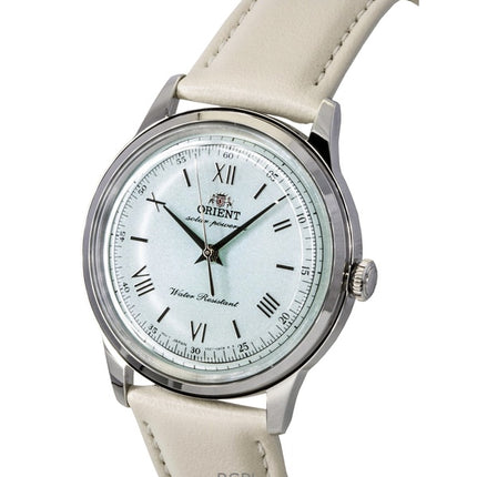 Orologio da uomo Orient Bambino con cinturino in pelle e quadrante verde pallido Solar RA-WK0002E