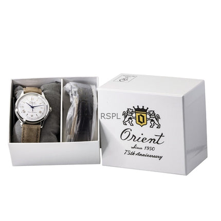 Orologio da uomo Orient Bambino 75th Anniversary Limited Edition con quadrante bianco e cinturino extra solare RA-WK0006S