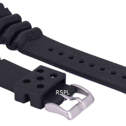 Cinturino per orologio Seiko in gomma nera da 22 mm