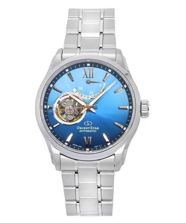Orologio da uomo Orient Star Contemporary in edizione limitata con quadrante blu a cuore aperto automatico RE-AT0017L00B 100M co