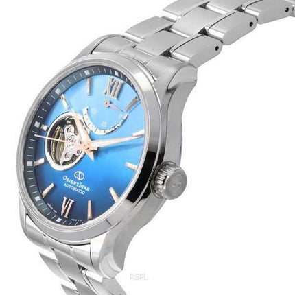 Orologio da uomo Orient Star Contemporary in edizione limitata con quadrante blu a cuore aperto automatico RE-AT0017L00B 100M co