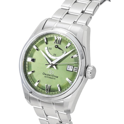 Orologio da uomo Orient Star Contemporary in acciaio inossidabile con quadrante verde automatico RE-AU0107E 100M