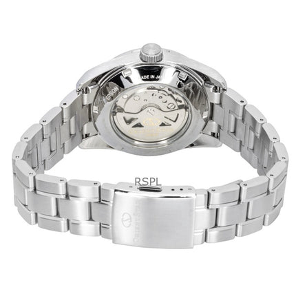 Orologio da uomo Orient Star Contemporary in acciaio inossidabile con quadrante blu ghiaccio, automatico RE-AU0109L 100M