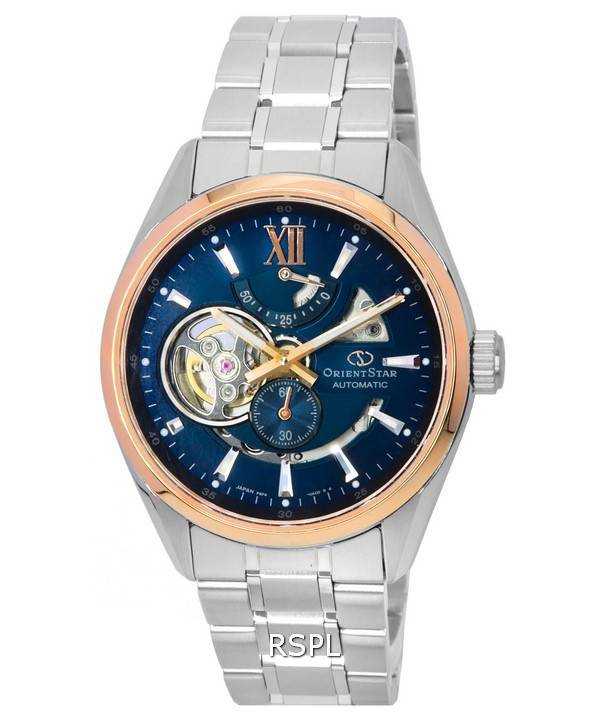 Orologio da uomo Orient Star Contemporary Limited Edition Open Heart quadrante blu automatico RE-AV0120L00B 100M