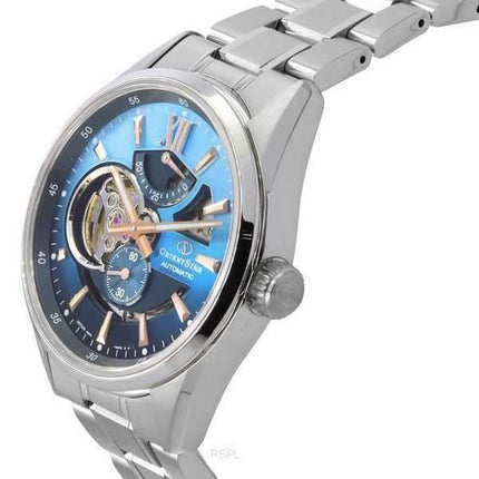 Orologio da uomo Orient Star Contemporary in edizione limitata con quadrante blu a cuore aperto automatico RE-AV0122L00B 100M co