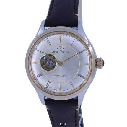 Orologio da donna Orient Star Classic Open Heart con quadrante dorato in pelle RE-ND0010G00B automatico