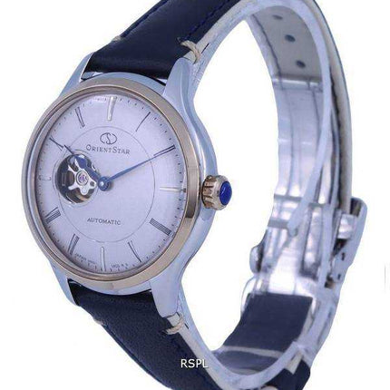 Orient Star Open Heart quadrante grigio in pelle automatico RE-ND0011N00B orologio da donna