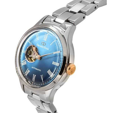 Orient Star Classic Limited Edition Open Heart quadrante blu automatico RE-ND0019L00B orologio da donna con cinturino extra