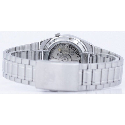 Orologio unisex Seiko 5 ricondizionato con quadrante nero automatico, prodotto in Giappone, SNK063J5