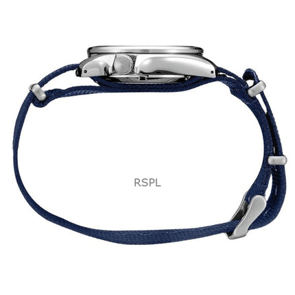 Orologio da uomo Seiko 5 Sports ricondizionato con cinturino in nylon e quadrante blu, automatico SRPE63K1, 100 m