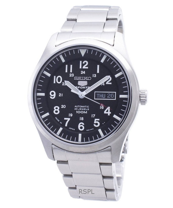 Orologio da uomo Seiko 5 Sports ricondizionato con quadrante nero automatico SNZG13J1