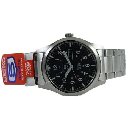 Orologio da uomo Seiko 5 Sports ricondizionato con quadrante nero automatico SNZG13J1