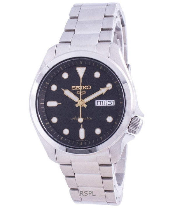 Orologio da uomo Seiko 5 Sports ricondizionato con quadrante nero automatico SRPE57K1 100M