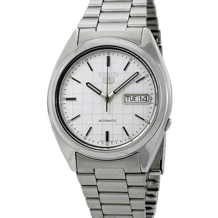 Orologio da uomo Seiko 5 automatico con quadrante bianco ricondizionato SNXF05K1