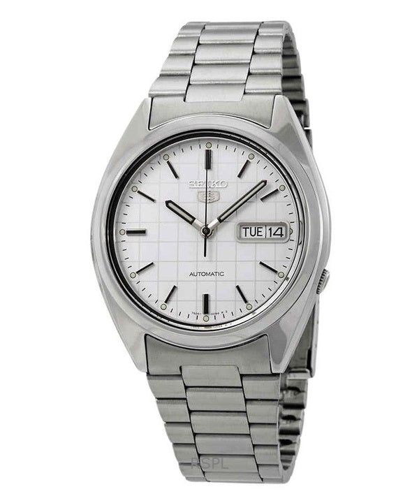 Orologio da uomo Seiko 5 automatico con quadrante bianco ricondizionato SNXF05K1