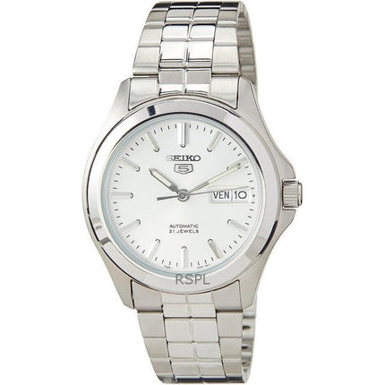 Orologio da uomo Seiko 5 ricondizionato con quadrante argento automatico 21 rubini SNKK87K1
