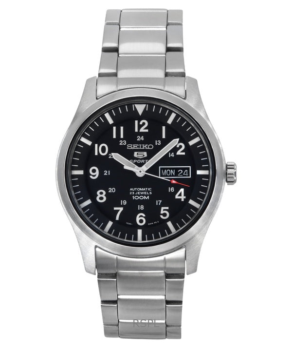 Orologio da uomo Seiko 5 Sports ricondizionato con quadrante nero automatico SNZG13K1