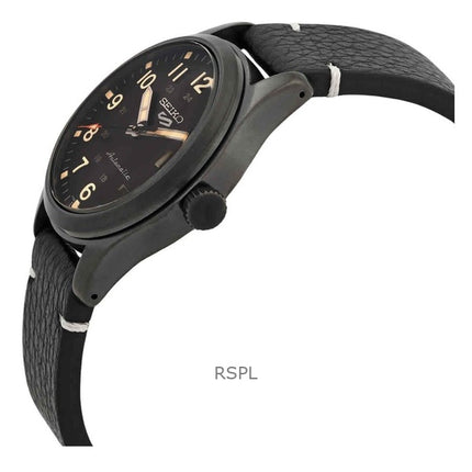 Orologio da uomo Seiko 5 Sports Field Collection ricondizionato con cinturino in pelle e quadrante marrone, automatico SRPG41K1, 100 m