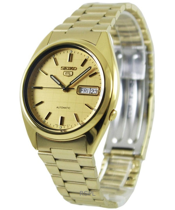 Orologio da uomo Seiko 5 automatico con quadrante in oro SNXL72K1 ricondizionato