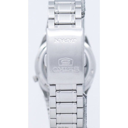 Orologio unisex Seiko 5 ricondizionato con quadrante nero automatico, prodotto in Giappone, SNK063J5