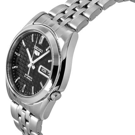 Orologio da uomo Seiko 5 ricondizionato con quadrante nero automatico 21 gioielli SNK361K1