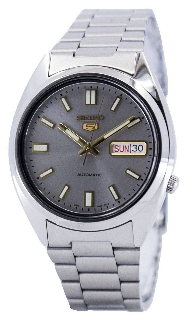 Orologio da uomo Seiko 5 automatico con quadrante grigio ricondizionato SNXS75K1