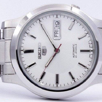 Orologio da uomo Seiko 5 ricondizionato con quadrante bianco automatico a 21 rubini SNK789K1