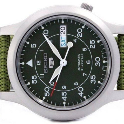 Orologio da uomo Seiko 5 ricondizionato con quadrante verde militare automatico SNK805K2