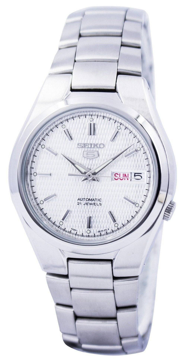 Orologio da uomo Seiko 5 ricondizionato con quadrante argento automatico 21 gioielli SNK601K1