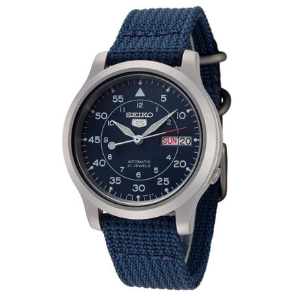 Orologio da uomo Seiko 5 ricondizionato con quadrante blu militare automatico SNK807K2