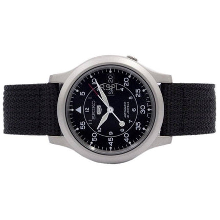 Orologio da uomo automatico Seiko 5 con quadrante nero militare ricondizionato SNK809K2