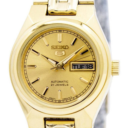 Orologio da donna Seiko 5 automatico con quadrante in oro e 21 gioielli, SYMA04K1, ricondizionato