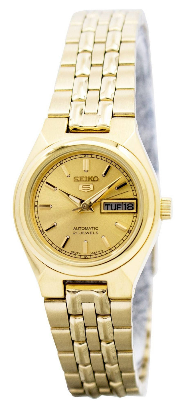 Orologio da donna Seiko 5 automatico con quadrante in oro e 21 gioielli, SYMA04K1, ricondizionato