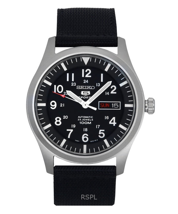 Orologio da uomo Seiko 5 Sports ricondizionato con quadrante nero automatico SNZG15K1