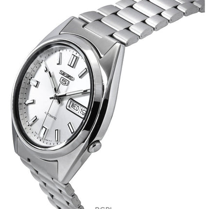 Orologio da uomo Seiko 5 automatico con quadrante argento ricondizionato SNXS73K1