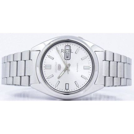 Orologio da uomo Seiko 5 automatico con quadrante argento ricondizionato SNXS73K1