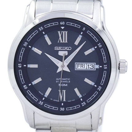 Orologio da uomo Seiko 5 ricondizionato con quadrante blu automatico, prodotto in Giappone, SNKP17J1