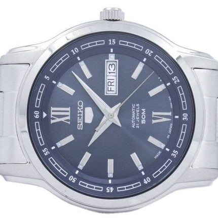 Orologio da uomo Seiko 5 ricondizionato con quadrante blu automatico, prodotto in Giappone, SNKP17J1