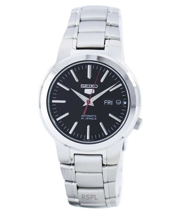 Orologio da uomo Seiko 5 SNKA07K1, ricondizionato, automatico, con quadrante nero e 21 rubini