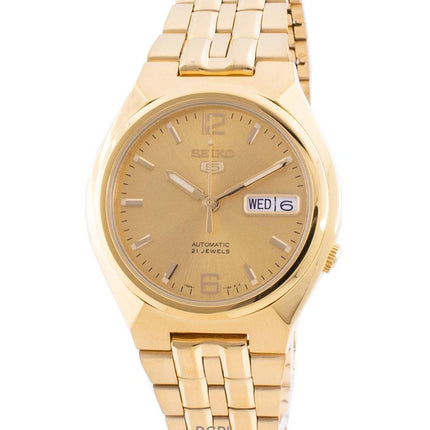Orologio da uomo Seiko 5 automatico con quadrante in oro ricondizionato SNKL64K1