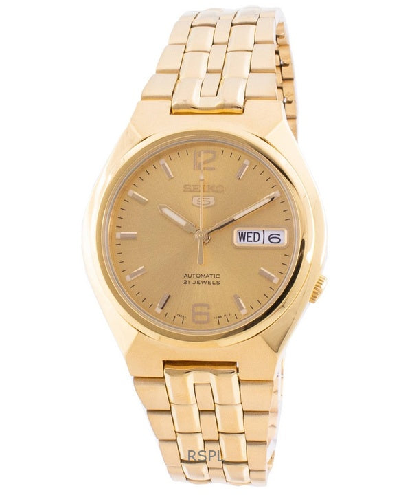 Orologio da uomo Seiko 5 automatico con quadrante in oro ricondizionato SNKL64K1