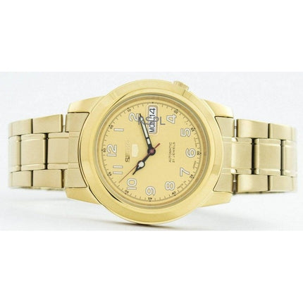 Orologio da uomo Seiko 5 ricondizionato con quadrante in oro, automatico, 21 rubini, SNKK38J1