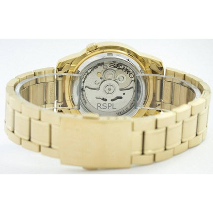 Orologio da uomo Seiko 5 ricondizionato con quadrante in oro, automatico, 21 rubini, SNKK38J1