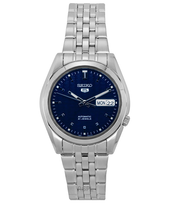 Orologio da uomo Seiko 5 ricondizionato con quadrante blu scuro automatico SNK357K1