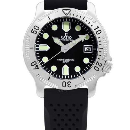 Orologio da uomo Ratio FreeDiver Professional Sapphire quadrante nero al quarzo RTF021 200M
