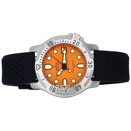 Orologio da uomo Ratio FreeDiver Professional Sapphire Orange Dial Quartz RTF025 200M