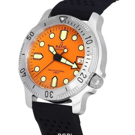 Orologio da uomo Ratio FreeDiver Professional Sapphire Orange Dial Quartz RTF025 200M