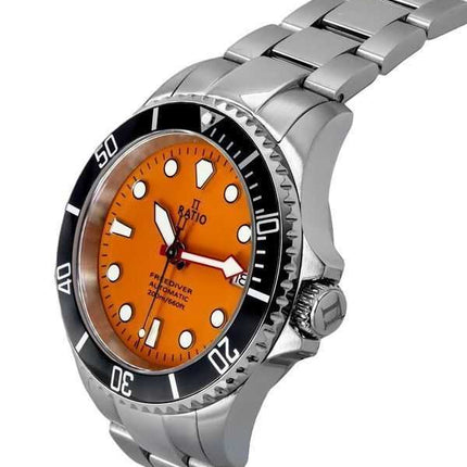 Orologio da uomo Ratio FreeDiver Sapphire in acciaio inossidabile con quadrante arancione automatico RTF045 200M