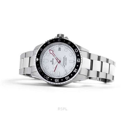 Orologio da uomo Ratio FreeDiver GMT serie zaffiro in acciaio inossidabile quadrante bianco automatico RTF057 200M
